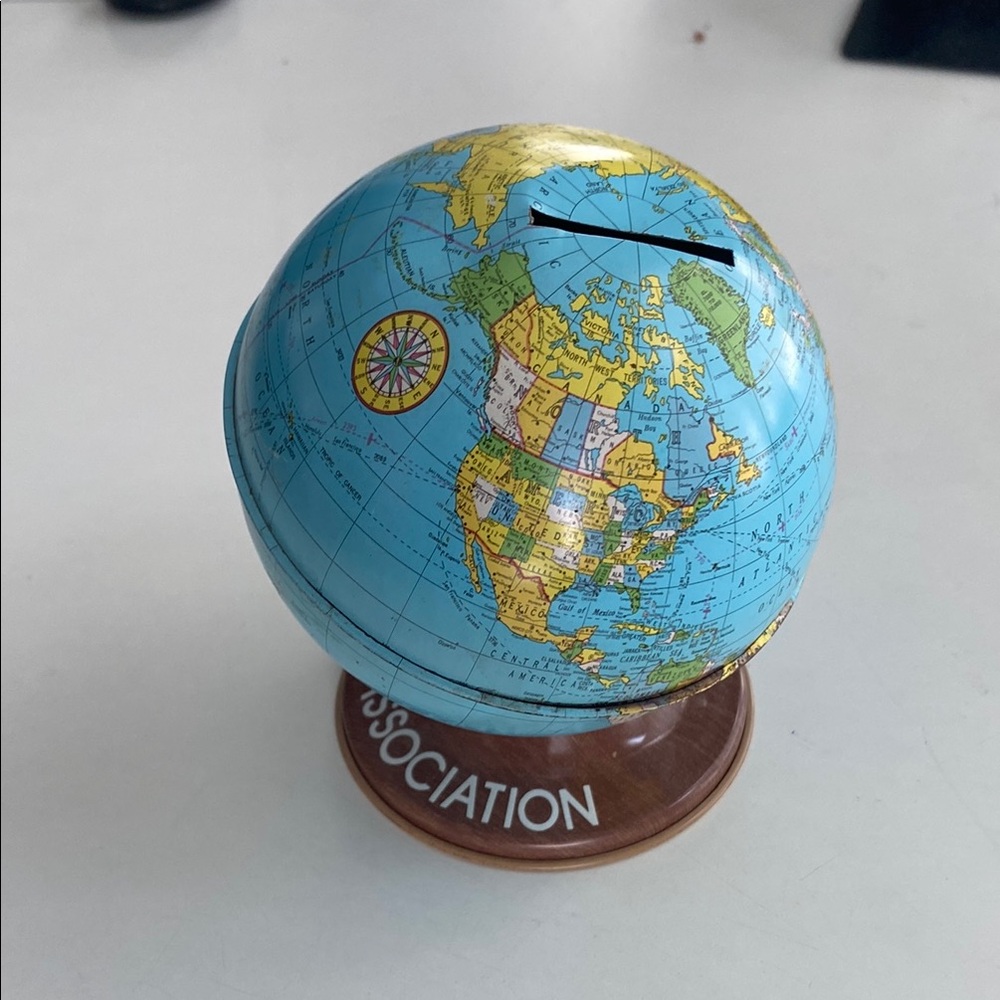 Vintage Globe Coin Bank